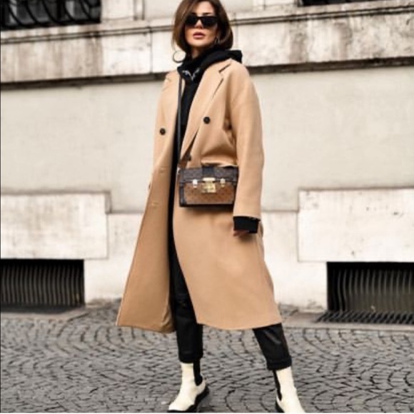 NWT ZARA Wool Coat Light Camel XXL Blogger’s Fav - Picture 3 of 12